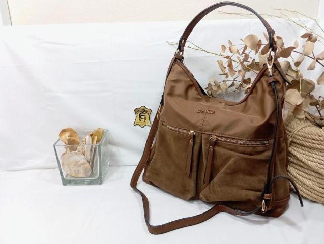 186066  BOLSO SRA. TEXTIL CAMEL CARMELA