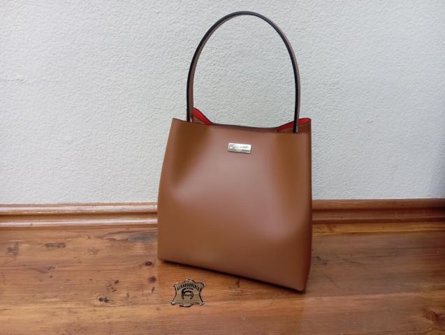 42-1015 BOLSO PIEL RUGA TAUPE 26X26X13